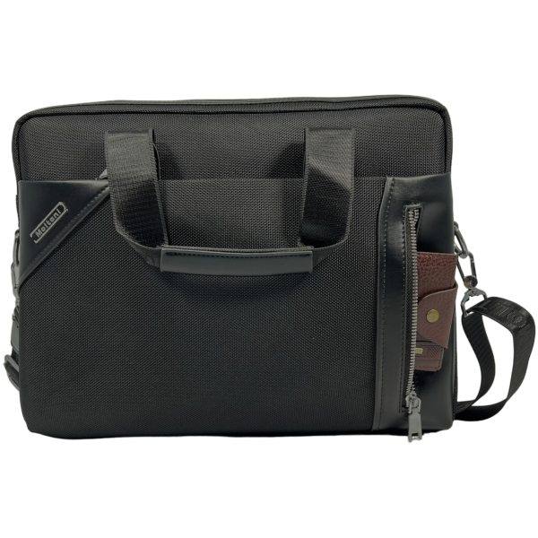 Вместительная и стильная мужская сумка через плечо на два отделения, цвет черный Вместительная и стильная мужская сумка через плечо на два отделения, цвет черный