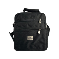 Сумка через плечо на 6 отделений, 12 л, текстиль, ручки для переноса, черная