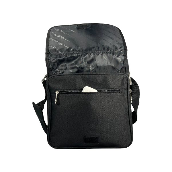 Сумка через плечо на 6 отделений, 12 л, текстиль, ручки для переноса, черная Сумка через плечо на 6 отделений, 12 л, текстиль, ручки для переноса, черная