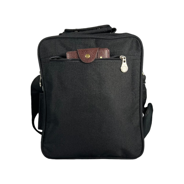 Сумка через плечо на 6 отделений, 12 л, текстиль, ручки для переноса, черная Сумка через плечо на 6 отделений, 12 л, текстиль, ручки для переноса, черная