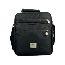 Сумка через плечо для современного мужчины на пять отделений, черная