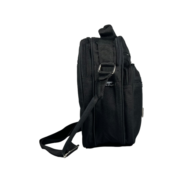 Сумка через плечо для современного мужчины на пять отделений, черная Сумка через плечо для современного мужчины на пять отделений, черная