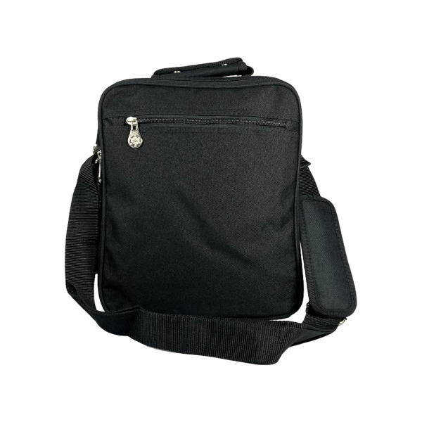 Сумка через плечо для современного мужчины на пять отделений, черная Сумка через плечо для современного мужчины на пять отделений, черная