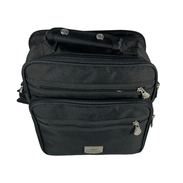 Сумка через плечо для современного мужчины на пять отделений, черная Сумка через плечо для современного мужчины на пять отделений, черная