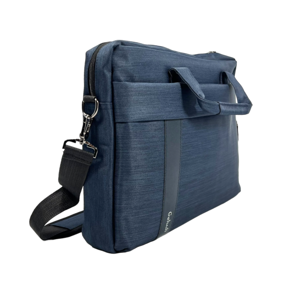 Сучасна сумка для ноутбука на три відділення синього кольору
