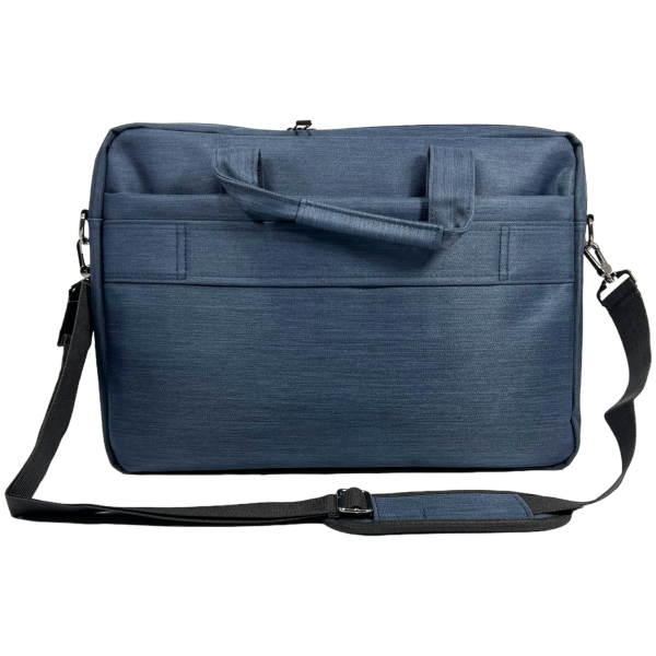 Сучасна сумка для ноутбука на три відділення синього кольору