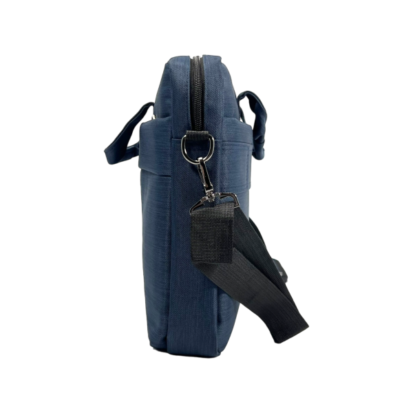 Сучасна сумка для ноутбука на три відділення синього кольору