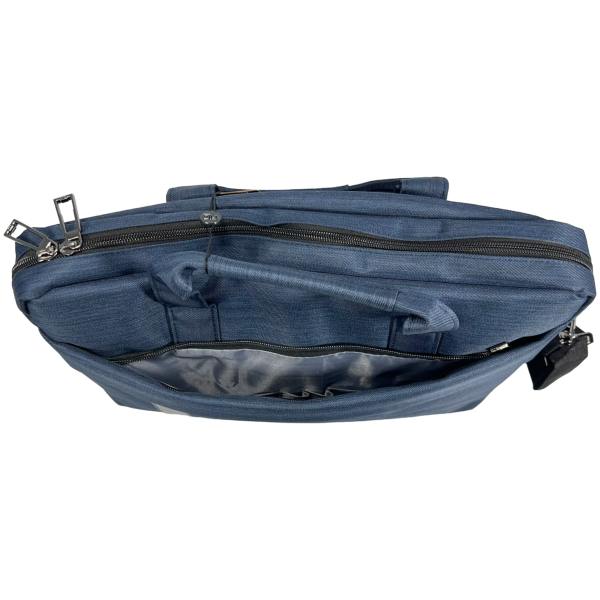 Сучасна сумка для ноутбука на три відділення синього кольору