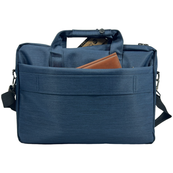 Сучасна сумка для ноутбука на три відділення синього кольору