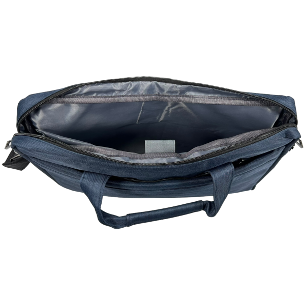 Сучасна сумка для ноутбука на три відділення синього кольору