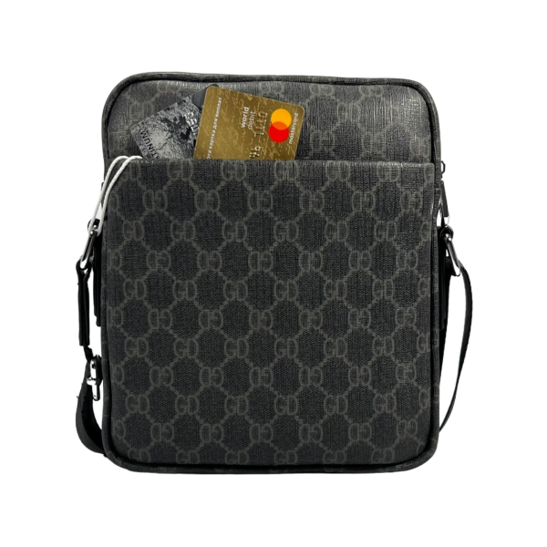 Стильная мужская сумка через плечо на четыре отделения, серая Стильная мужская сумка через плечо на четыре отделения, серая