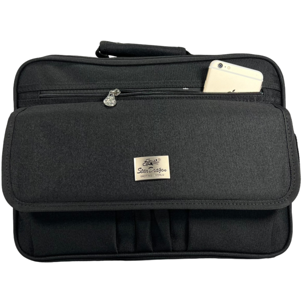 Сумка через плечо на 6 отделений, стильная, элегантная, 18 л, черная Сумка через плечо на 6 отделений, стильная, элегантная, 18 л, черная