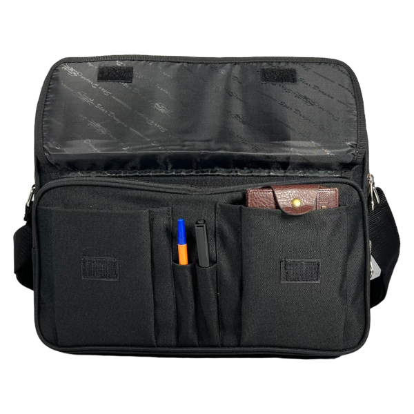 Сумка через плечо на 6 отделений, стильная, элегантная, 18 л, черная Сумка через плечо на 6 отделений, стильная, элегантная, 18 л, черная