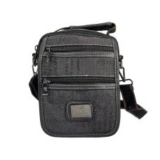 Комфортная сумка через плечо из брезента на пять отделений, черная