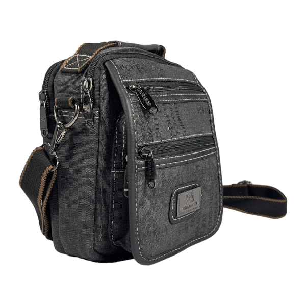 Комфортная сумка через плечо из брезента на пять отделений, черная Комфортная сумка через плечо из брезента на пять отделений, черная