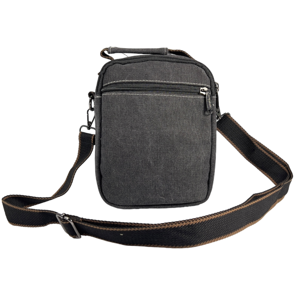 Комфортная сумка через плечо из брезента на пять отделений, черная Комфортная сумка через плечо из брезента на пять отделений, черная