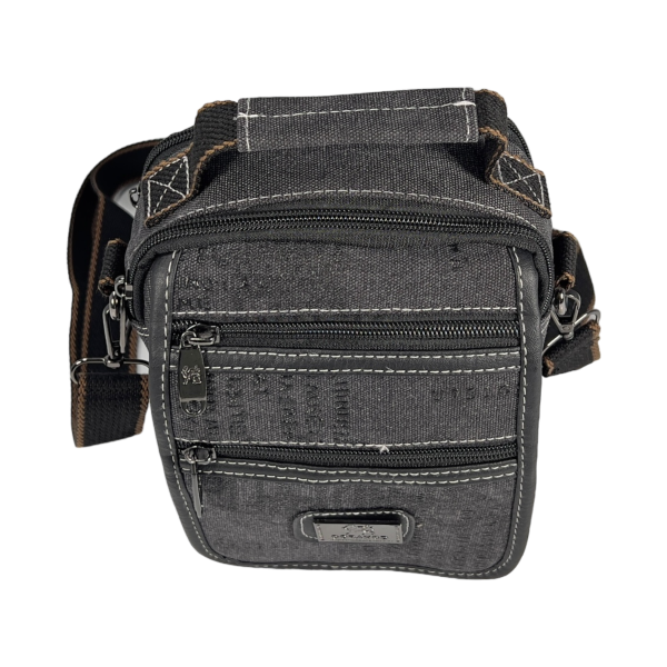 Комфортная сумка через плечо из брезента на пять отделений, черная Комфортная сумка через плечо из брезента на пять отделений, черная