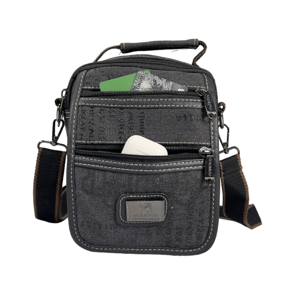 Комфортная сумка через плечо из брезента на пять отделений, черная Комфортная сумка через плечо из брезента на пять отделений, черная