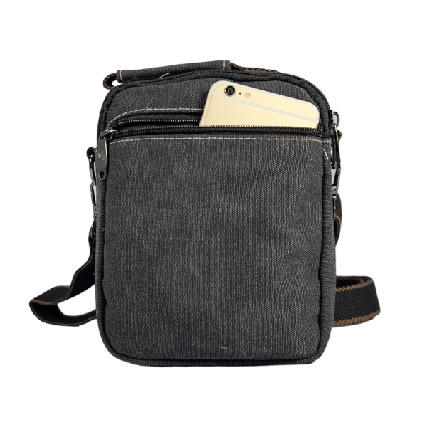 Комфортная сумка через плечо из брезента на пять отделений, черная Комфортная сумка через плечо из брезента на пять отделений, черная