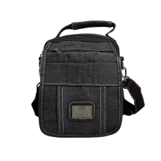 Сумка через плечо на пять отделений, 3 л, основная застежка на молнии, черная
