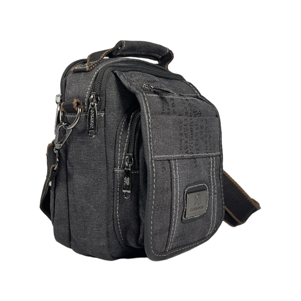 Сумка через плечо на пять отделений, 3 л, основная застежка на молнии, черная Сумка через плечо на пять отделений, 3 л, основная застежка на молнии, черная