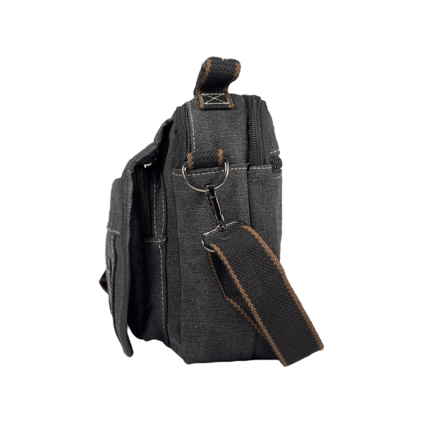 Сумка через плечо на пять отделений, 3 л, основная застежка на молнии, черная Сумка через плечо на пять отделений, 3 л, основная застежка на молнии, черная