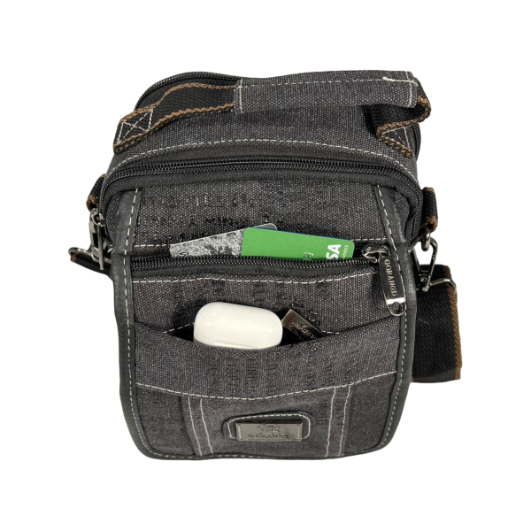 Сумка через плечо на пять отделений, 3 л, основная застежка на молнии, черная Сумка через плечо на пять отделений, 3 л, основная застежка на молнии, черная