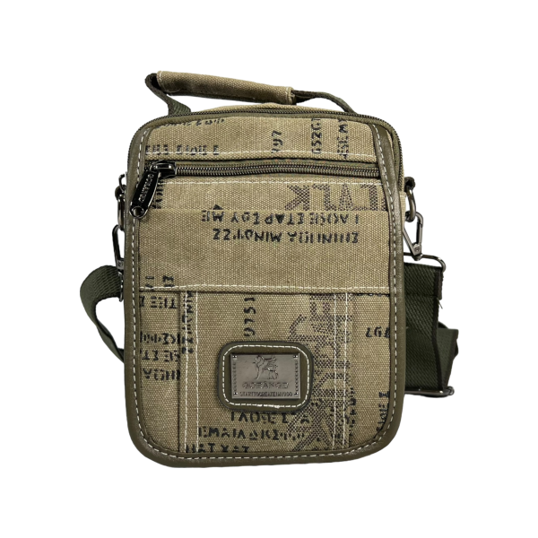 Брезентова сумка через плече на п'ять відділень, ручки для переносу, колір хакі