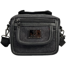 Брезентовая сумка через плечо, крепкая, 4 отделения, цвет черный Брезентовая сумка через плечо, крепкая, 4 отделения, цвет черный