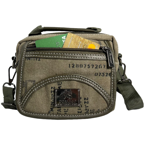Практичная и функциональная сумка через плечо на 3 отделения защитного цвета хаки Практичная и функциональная сумка через плечо на 3 отделения защитного цвета хаки