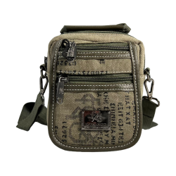 Брезентовая сумка через плечо на четыре отделения, цвет хаки Брезентовая сумка через плечо на четыре отделения, цвет хаки