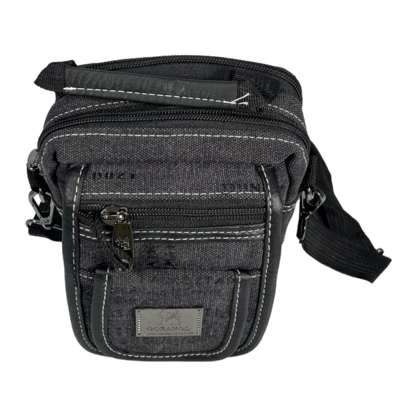 Комфортная и практичная сумка через плечо, брезентовая, 4 отделения, цвет черный Комфортная и практичная сумка через плечо, брезентовая, 4 отделения, цвет черный