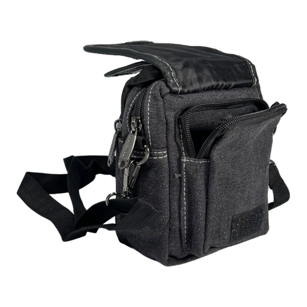 Комфортная и практичная сумка через плечо, брезентовая, 4 отделения, цвет черный Комфортная и практичная сумка через плечо, брезентовая, 4 отделения, цвет черный