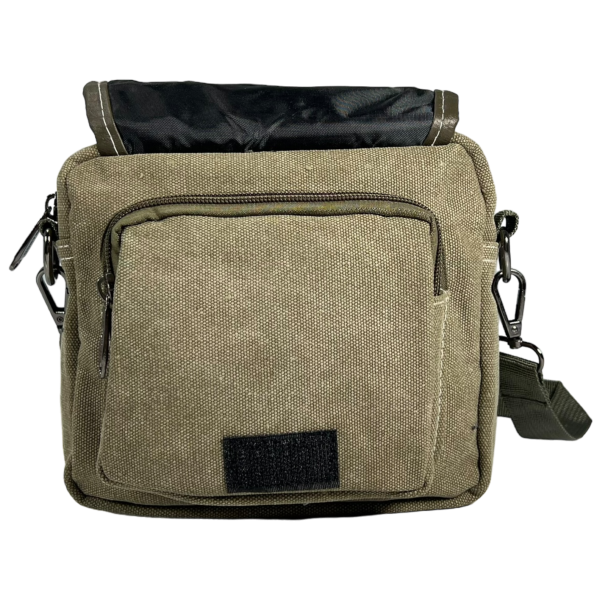Брезентовая и практичная сумка через плечо на четыре отделения, хаки Брезентовая и практичная сумка через плечо на четыре отделения, хаки
