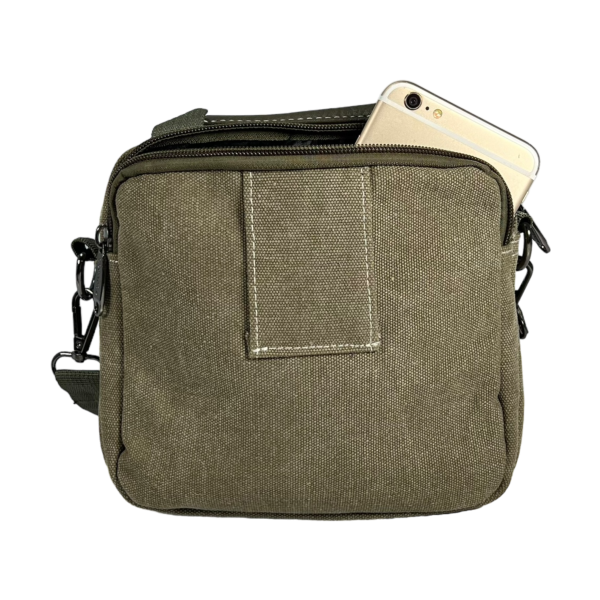 Брезентовая и практичная сумка через плечо на четыре отделения, хаки Брезентовая и практичная сумка через плечо на четыре отделения, хаки