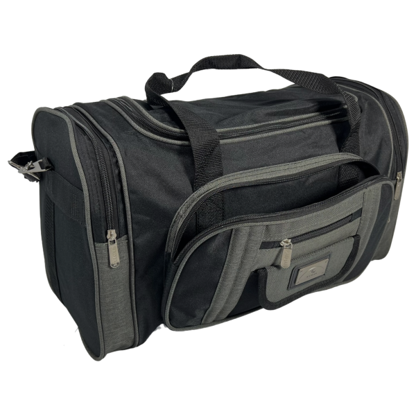Дорожная сумка на шесть отделений, 40 л, черная с серым