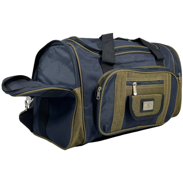 Дорожня сумка на шість відділеннь, 40 л, синя з зеленим