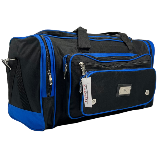 Дорожная сумка на шесть отделений, 45 л, черная с синим Дорожная сумка на шесть отделений, 45 л, черная с синим
