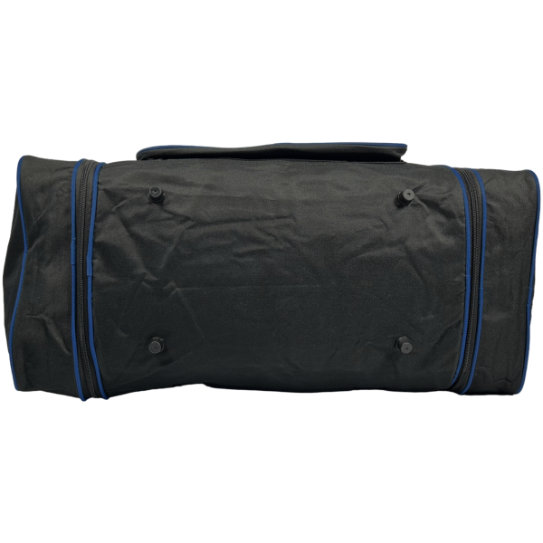 Дорожная сумка с расширением 60-70 см, 80 л, черная с синим