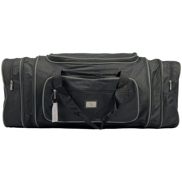 Дорожня сумка на п'ять відділень, 85 л, чорна з сірим