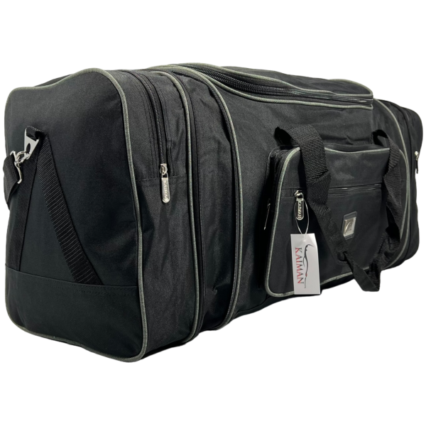 Дорожня сумка на п'ять відділень, 85 л, чорна з сірим