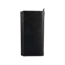 Стильный мужской кошелек черного цвета, кожа