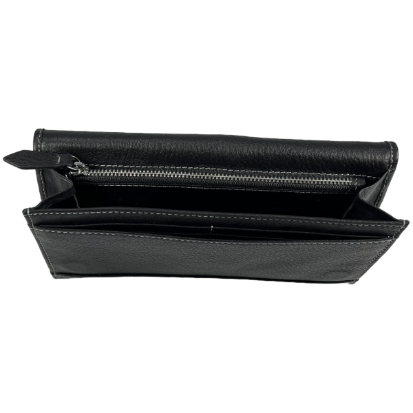 Стильный мужской кошелек черного цвета, кожа Стильный мужской кошелек черного цвета, кожа