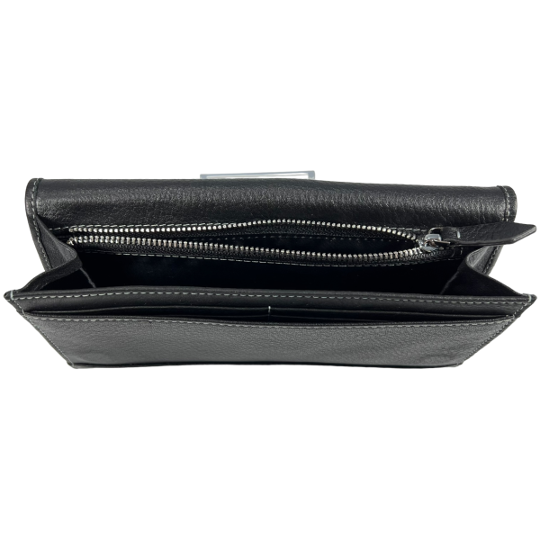 Стильный мужской кошелек черного цвета, кожа Стильный мужской кошелек черного цвета, кожа