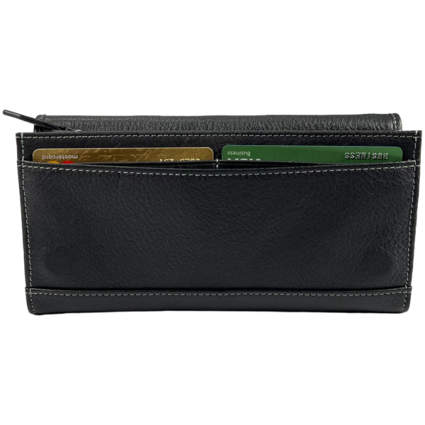 Стильный мужской кошелек черного цвета, кожа Стильный мужской кошелек черного цвета, кожа