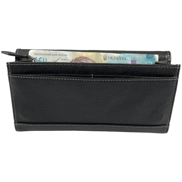 Стильный мужской кошелек черного цвета, кожа Стильный мужской кошелек черного цвета, кожа