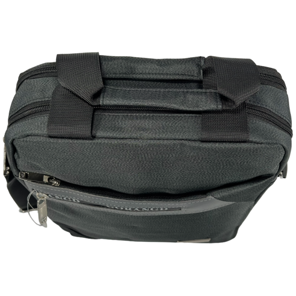 Сумка через плечо на четыре отделения, специальный карман для планшета, черная Сумка через плечо на четыре отделения, специальный карман для планшета, черная