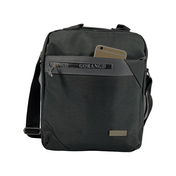 Сумка через плечо на четыре отделения, специальный карман для планшета, черная Сумка через плечо на четыре отделения, специальный карман для планшета, черная