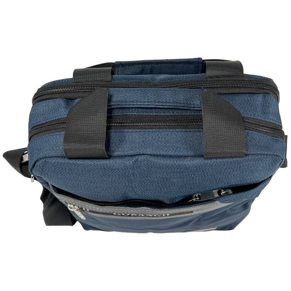 Комфортная сумка через плечо, ручки для переноса, 4 отделения, синяя Комфортная сумка через плечо, ручки для переноса, 4 отделения, синяя