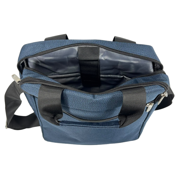 Комфортная сумка через плечо, ручки для переноса, 4 отделения, синяя Комфортная сумка через плечо, ручки для переноса, 4 отделения, синяя